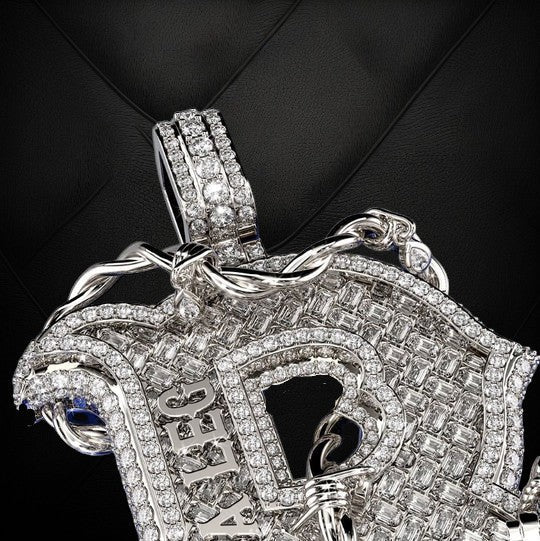 925 Silver Moissanite Diamond Custome Letter Pendant For Unisex