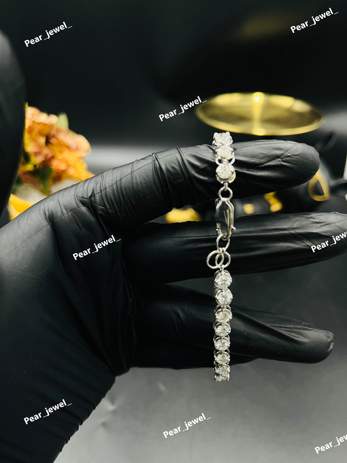 Iced Out Tennis Bracelet VVS Moissanite Dimaond 925 Sterling Silver