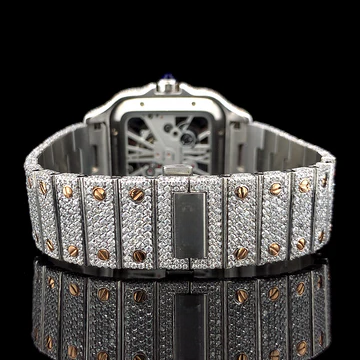 Iced Out VVS Moissanite Diamond Stainless Steel Watch For Unisex Wear