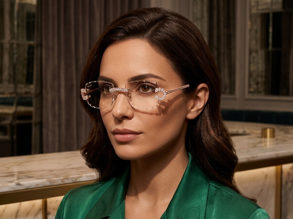 Iced Out Pear Moissanite Daimond Rimless HipHop Sunglasses For Unisex