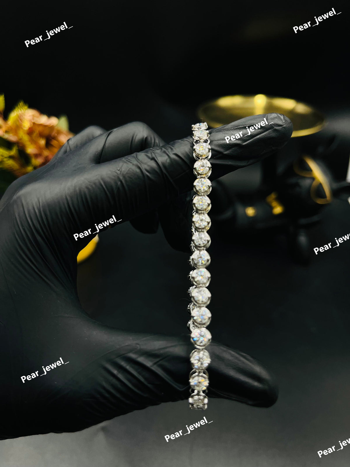 Iced Out Tennis Bracelet VVS Moissanite Dimaond 925 Sterling Silver
