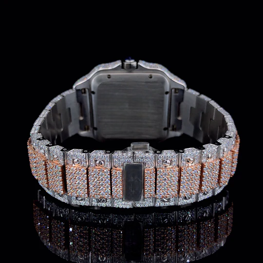 VVS Moissanite Diamiond Iced Out Arabic Dial Stainless Steel Watch
