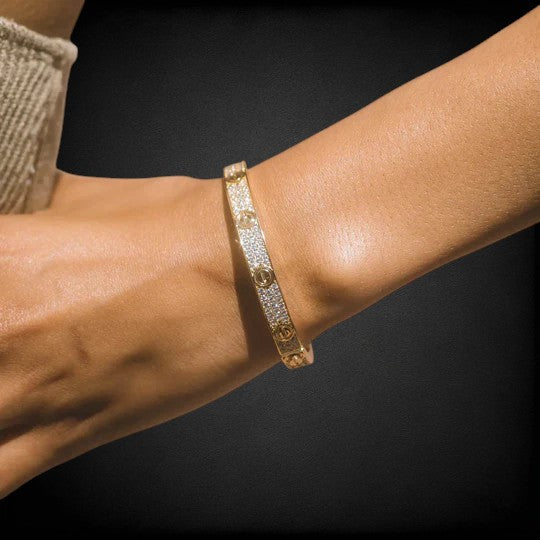 Iced Out 925 Silver Moissanite Diamond Band Bracelet For Unisex