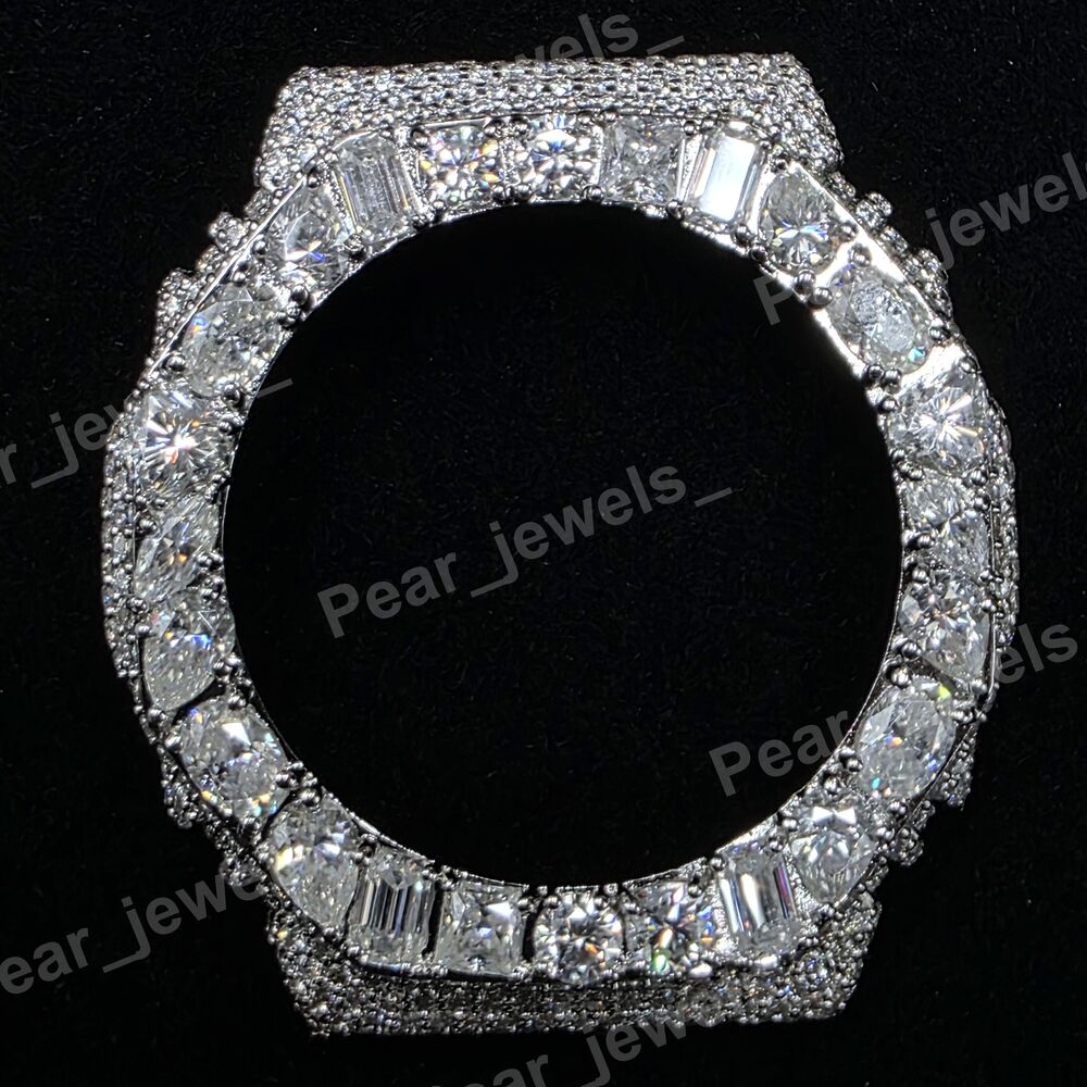 Iced Out VVS Multi Cut Moissanite Diamond Luxury Dial Bezel
