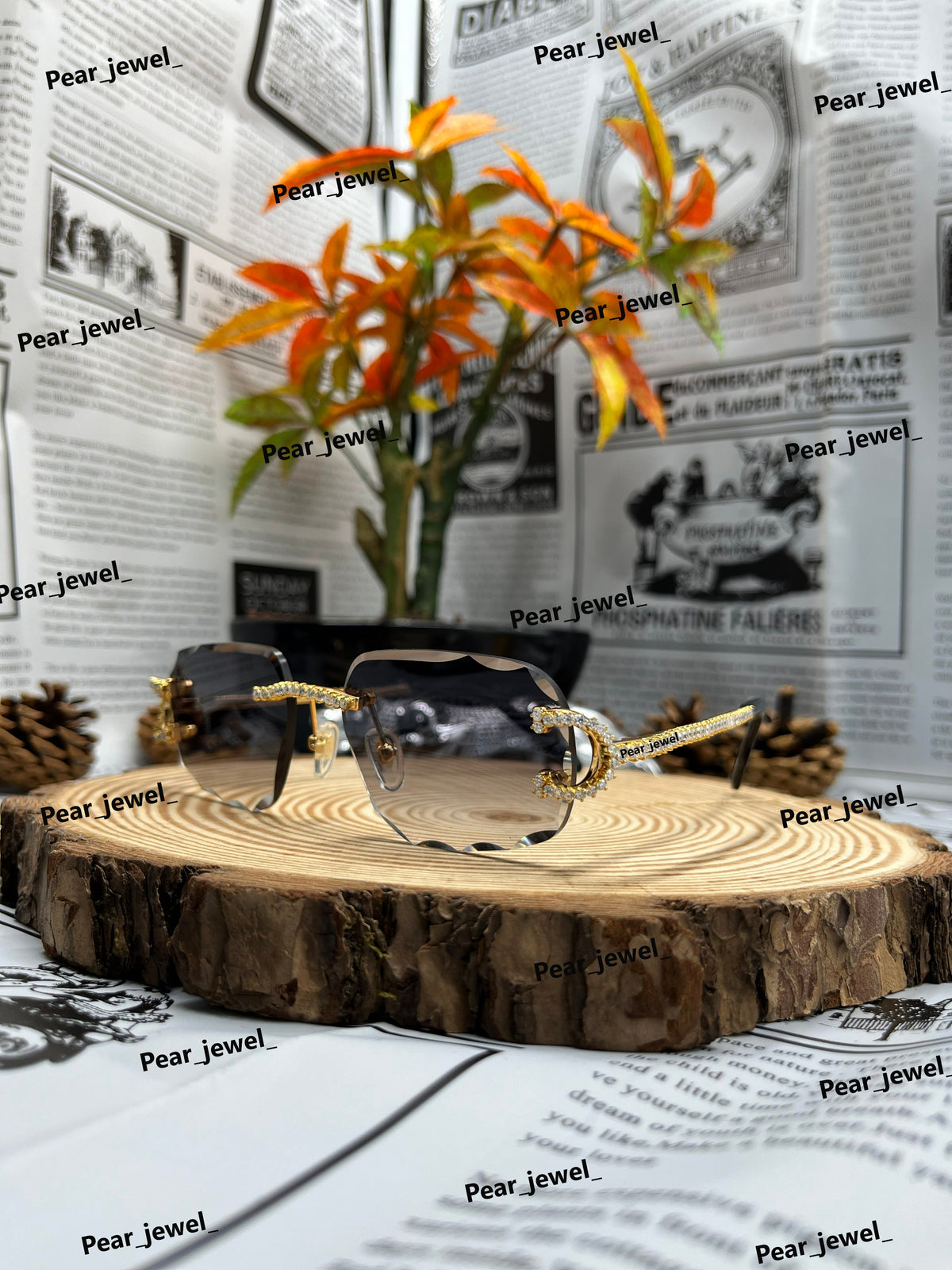 VVS Round Cut Moissanite Diamond Iced Out Sunglasses 925 Silver