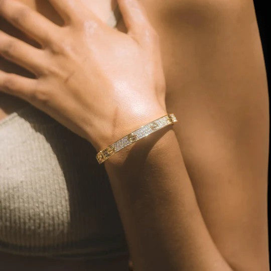 Iced Out 925 Silver Moissanite Diamond Band Bracelet For Unisex