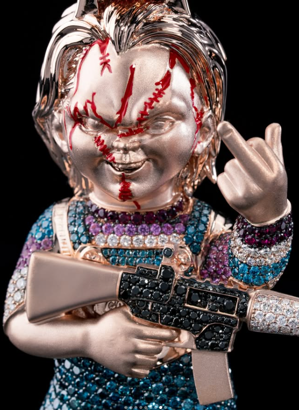 VVS Moissanite Braggao Horror Doll 925 Sterling Silver