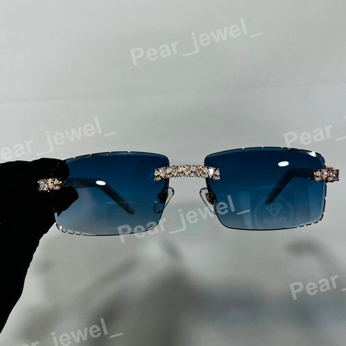 Pear Cut Moissanite Diamond 925 Silver Gradiant Sunglasses For Unisex