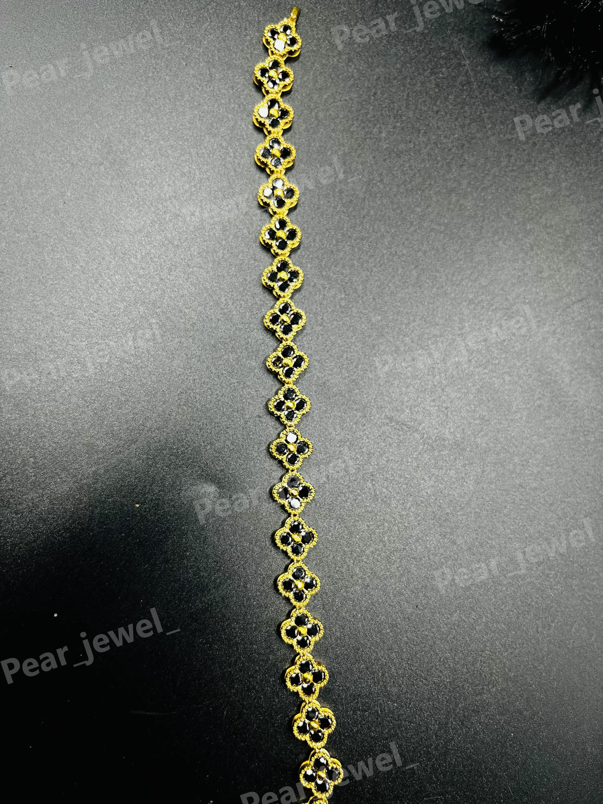 Iced Out 925 Silver Bracelet Black Stone Fine Bracelet