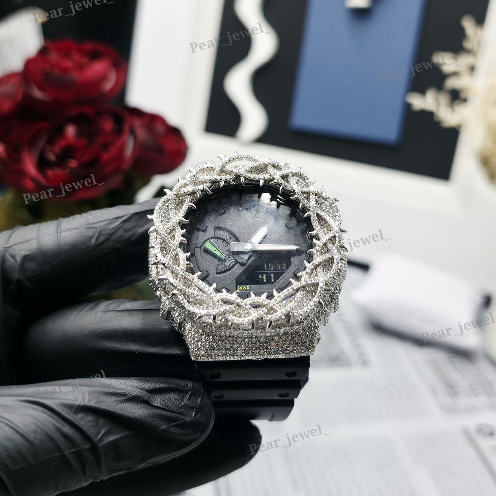 VVS Moissanite Diamond Thorne Round Bezel Iced Out Luxury Statement Watch