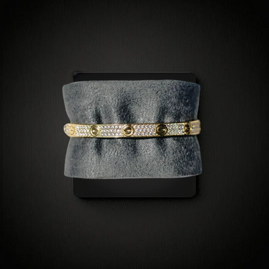 Iced Out 925 Silver Moissanite Diamond Band Bracelet For Unisex