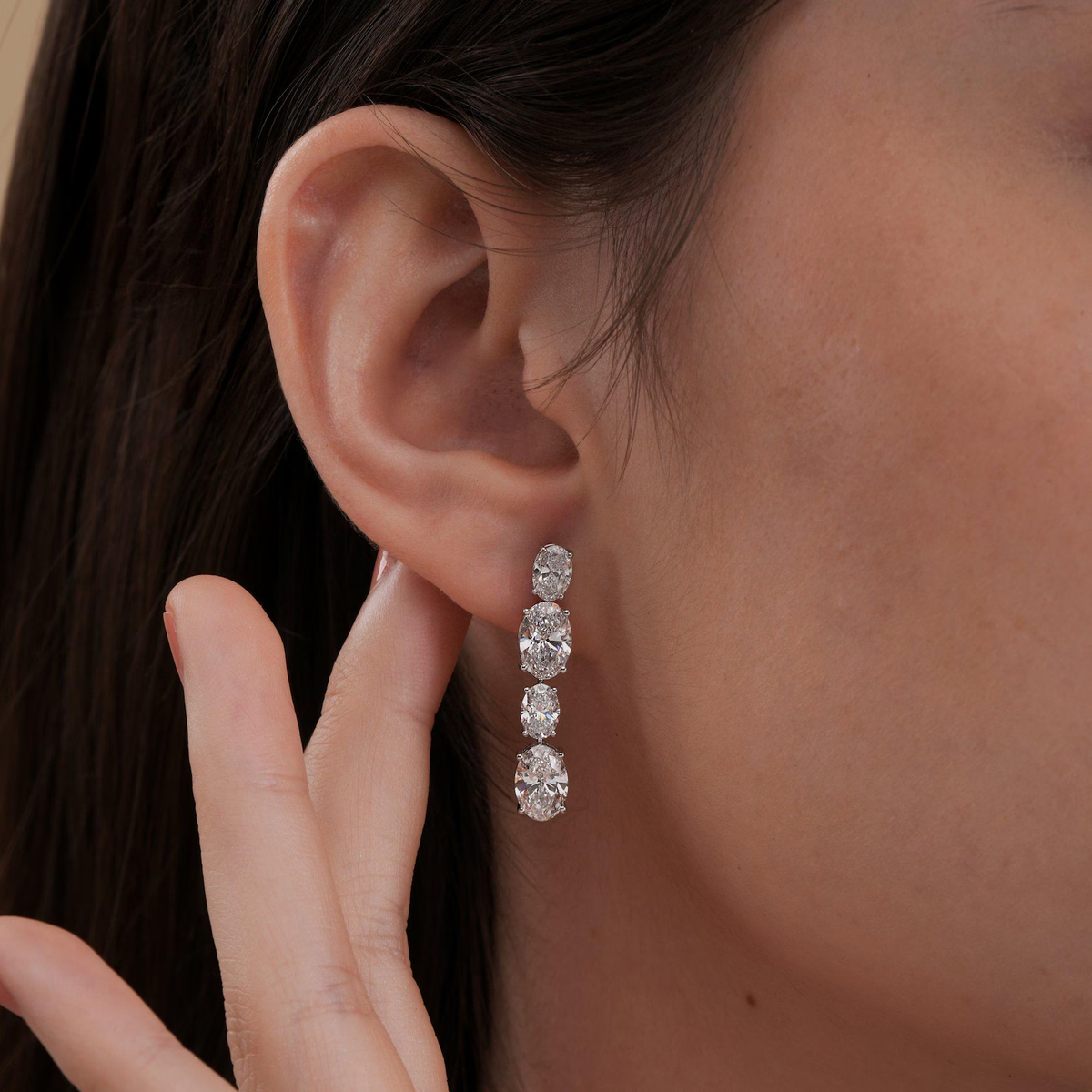 Oval Cut Moissanite Diamond Drop Earring 925 Silver Elegant Dangle Earring Luxury Women Gift