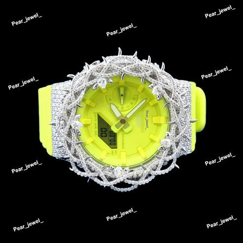 Iced Out VVS Round Brilliant Cut Moissanite Diamond Watch For Daily Wear