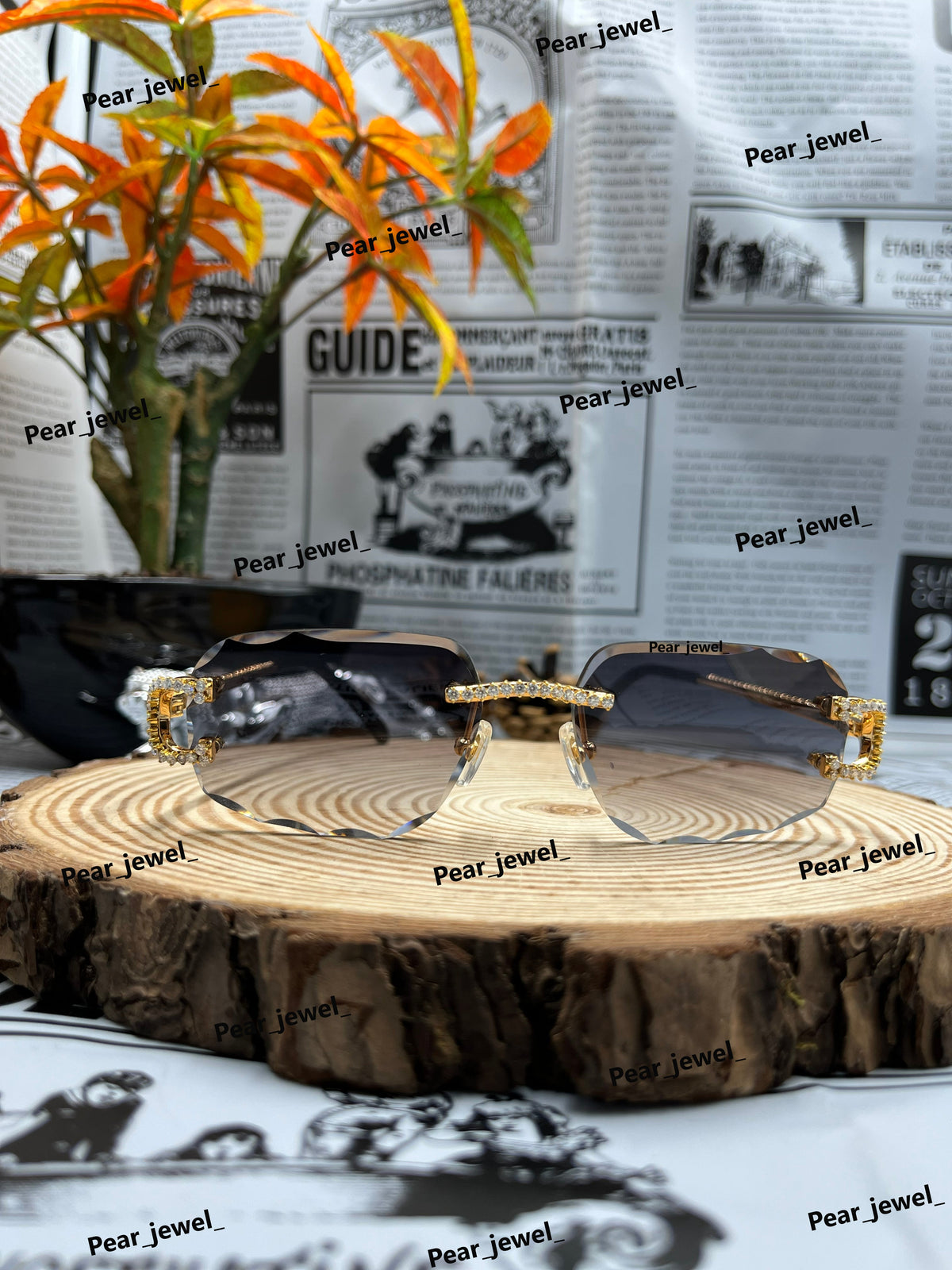 VVS Round Cut Moissanite Diamond Iced Out Sunglasses 925 Silver