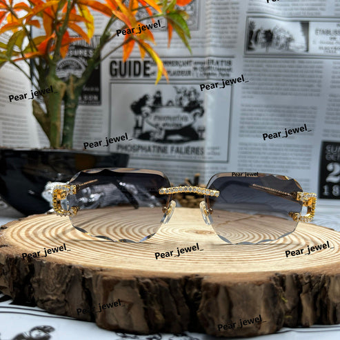 VVS Round Cut Moissanite Diamond Iced Out Sunglasses 925 Silver