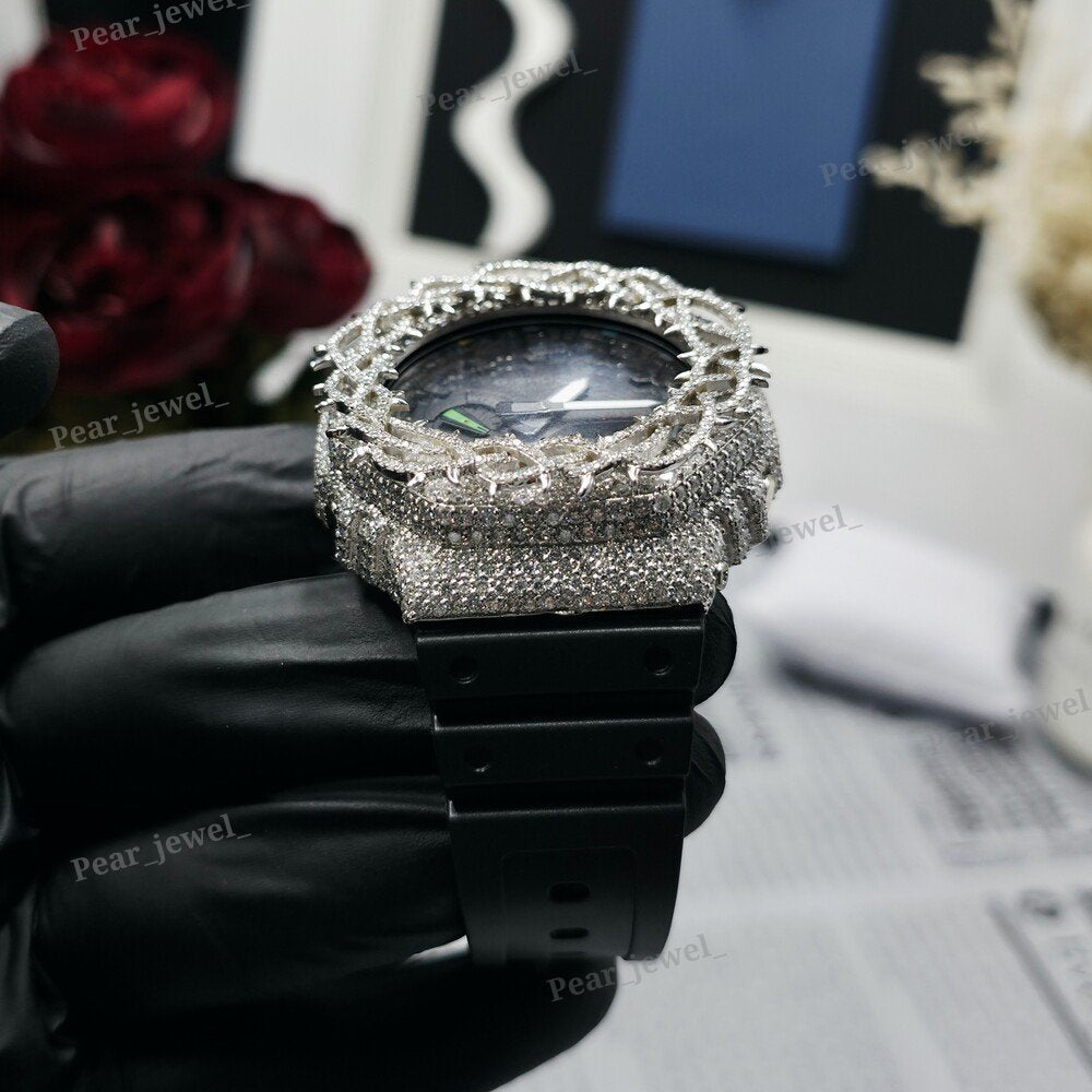 VVS Moissanite Diamond Thorne Round Bezel Iced Out Luxury Statement Watch