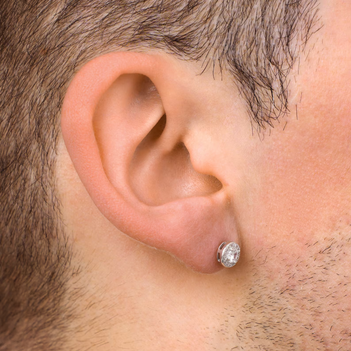 Moissanite Diamond Stud men's Earring 925 Silver Classic Stud For Men