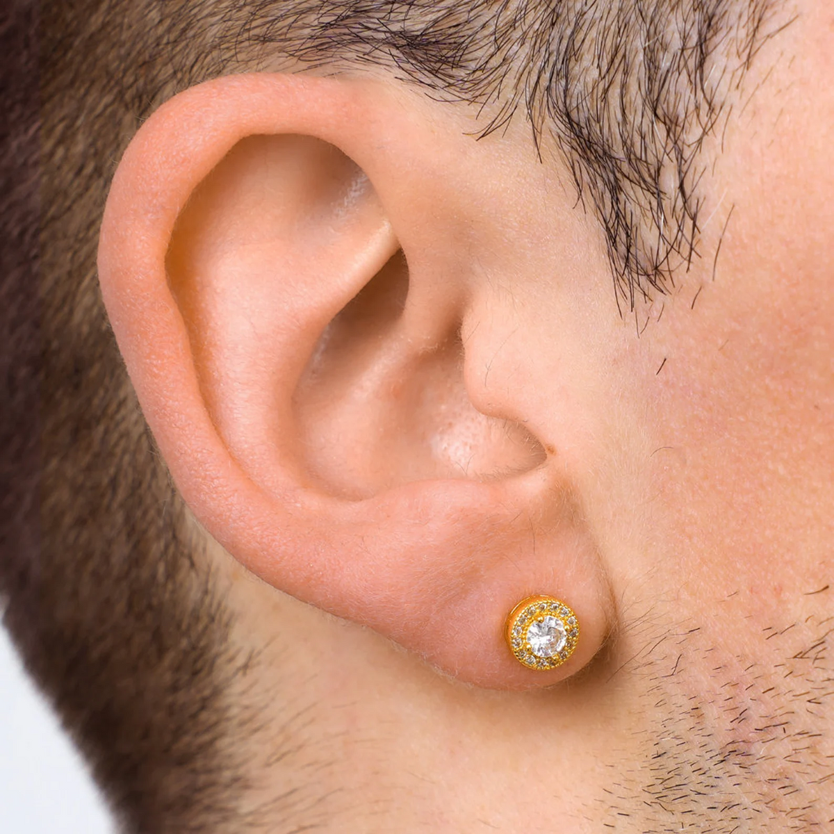 Moissanite Diamond Stud men's Earring 925 Silver Classic Stud For Men