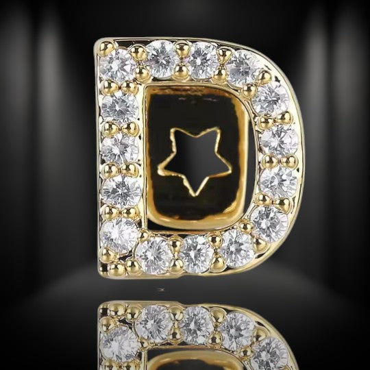 Customize Initial Letter Grillz 925 Silver Moissanite Jewelry