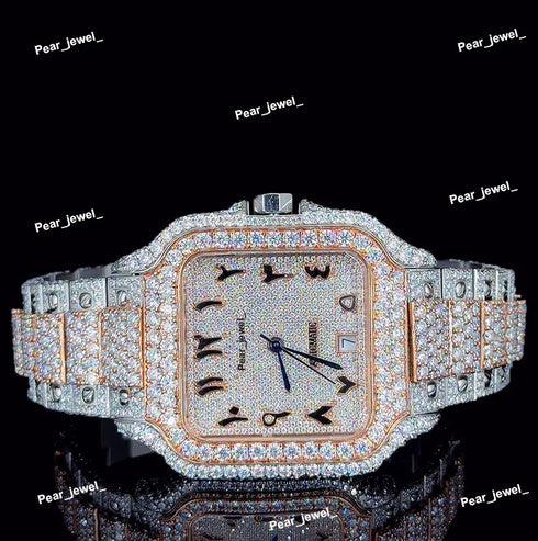 Bust Down Stainless Steel Iced Out VVS Moissanite Diamond Watch
