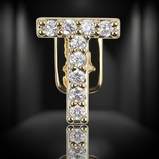 Customize Initial Letter Grillz 925 Silver Moissanite Jewelry