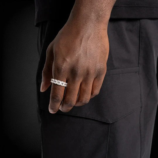Iced Out VVS Moisasnite Diamond Luxury 925 Silver Ring