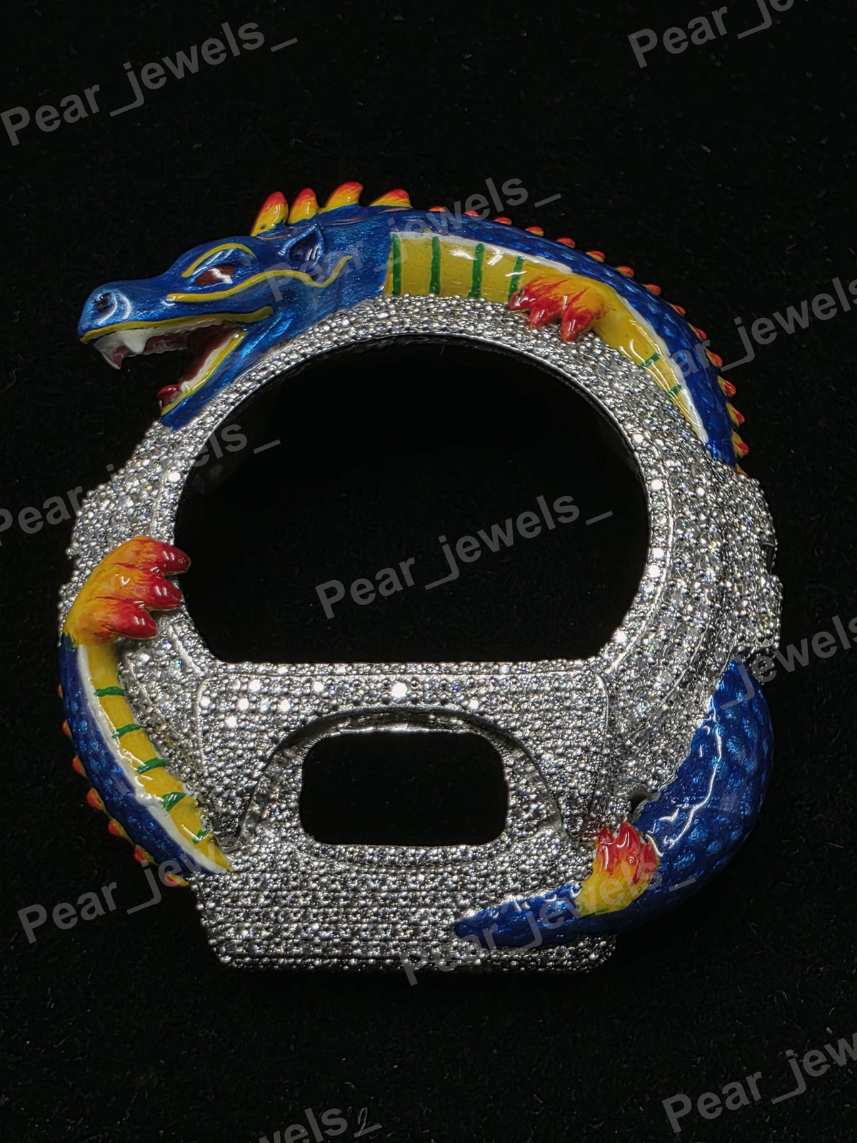 Iced Out Unique Dragon Design VVS Moissanite Case Dial Bezel For 6900 Series