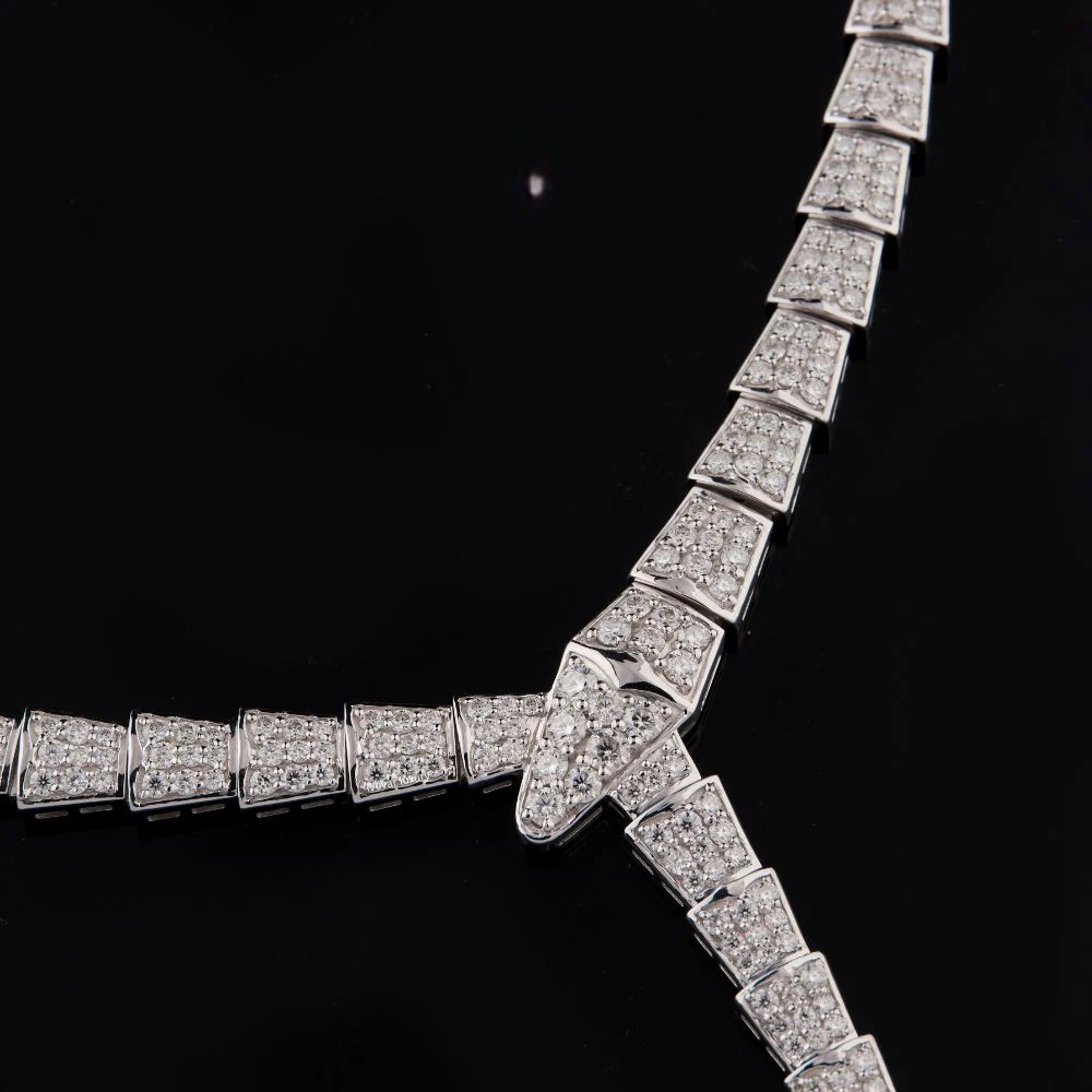 Silver Moissanite Diamond Tennis Lariat Necklaces
