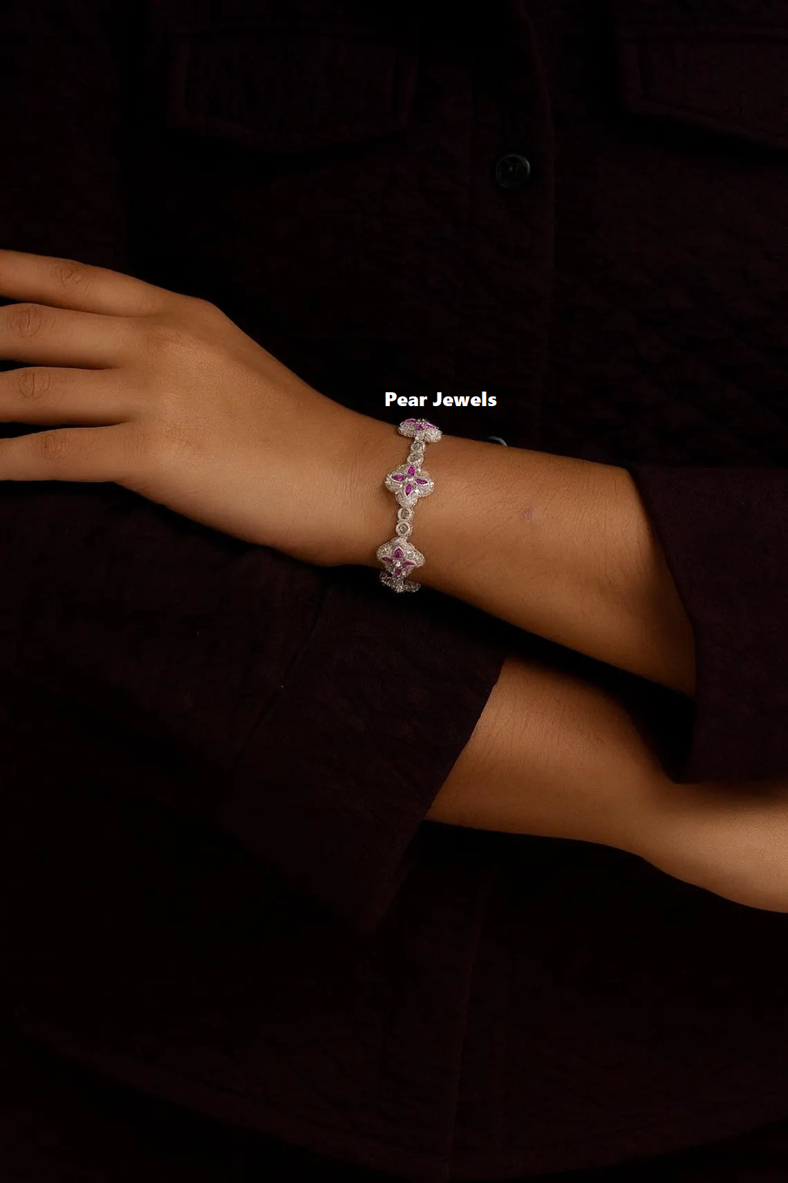 925 Silver Infinity Design Link VVS Moissanite Diamond Bracelet