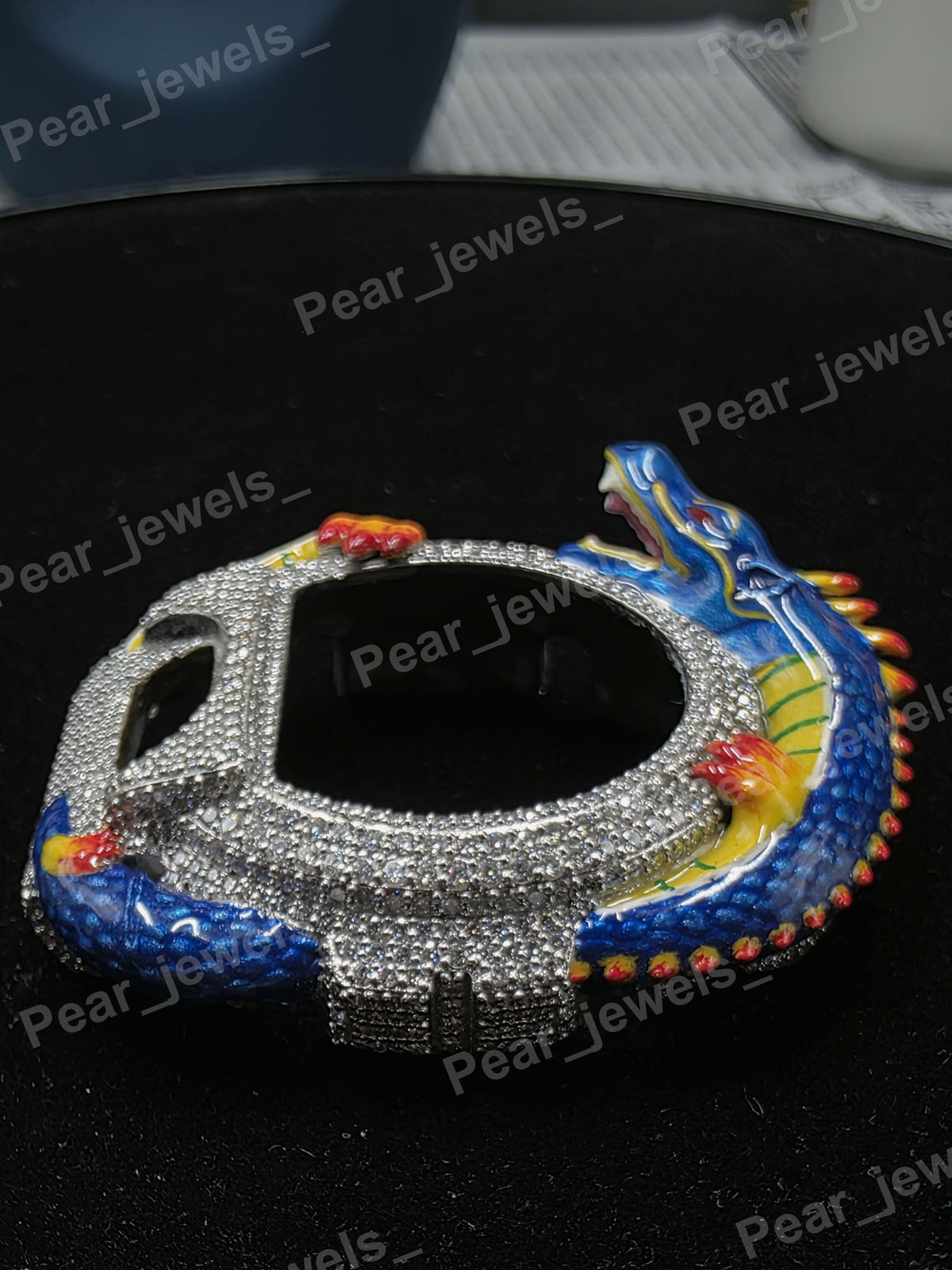 Iced Out Unique Dragon Design VVS Moissanite Case Dial Bezel For 6900 Series