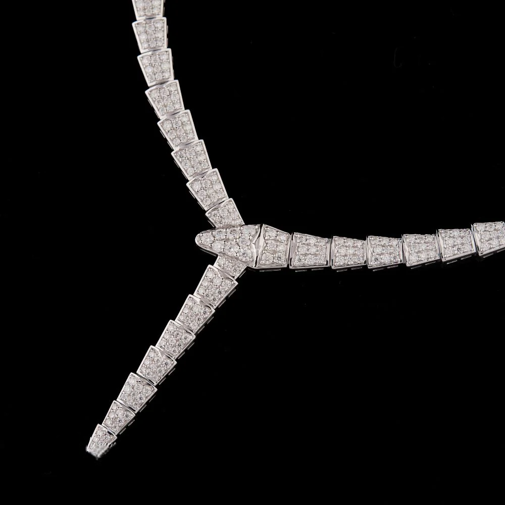 Silver Moissanite Diamond Tennis Lariat Necklaces
