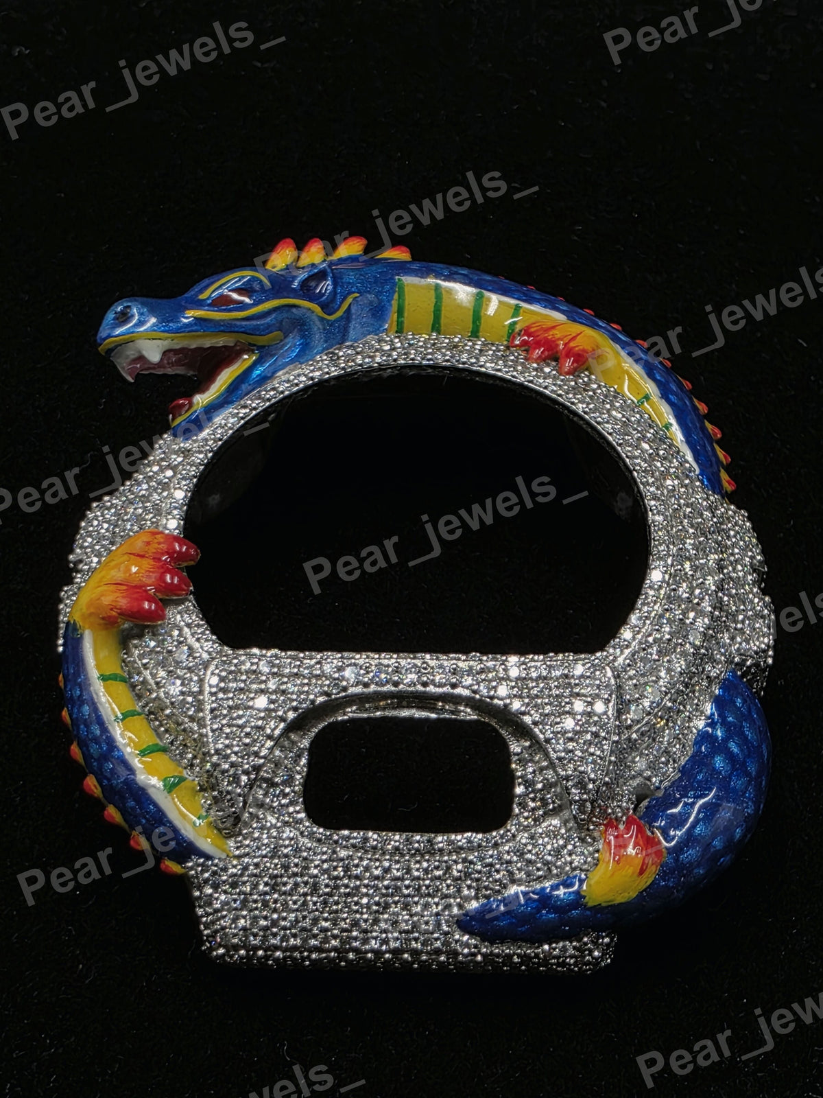 Iced Out Unique Dragon Design VVS Moissanite Case Dial Bezel For 6900 Series