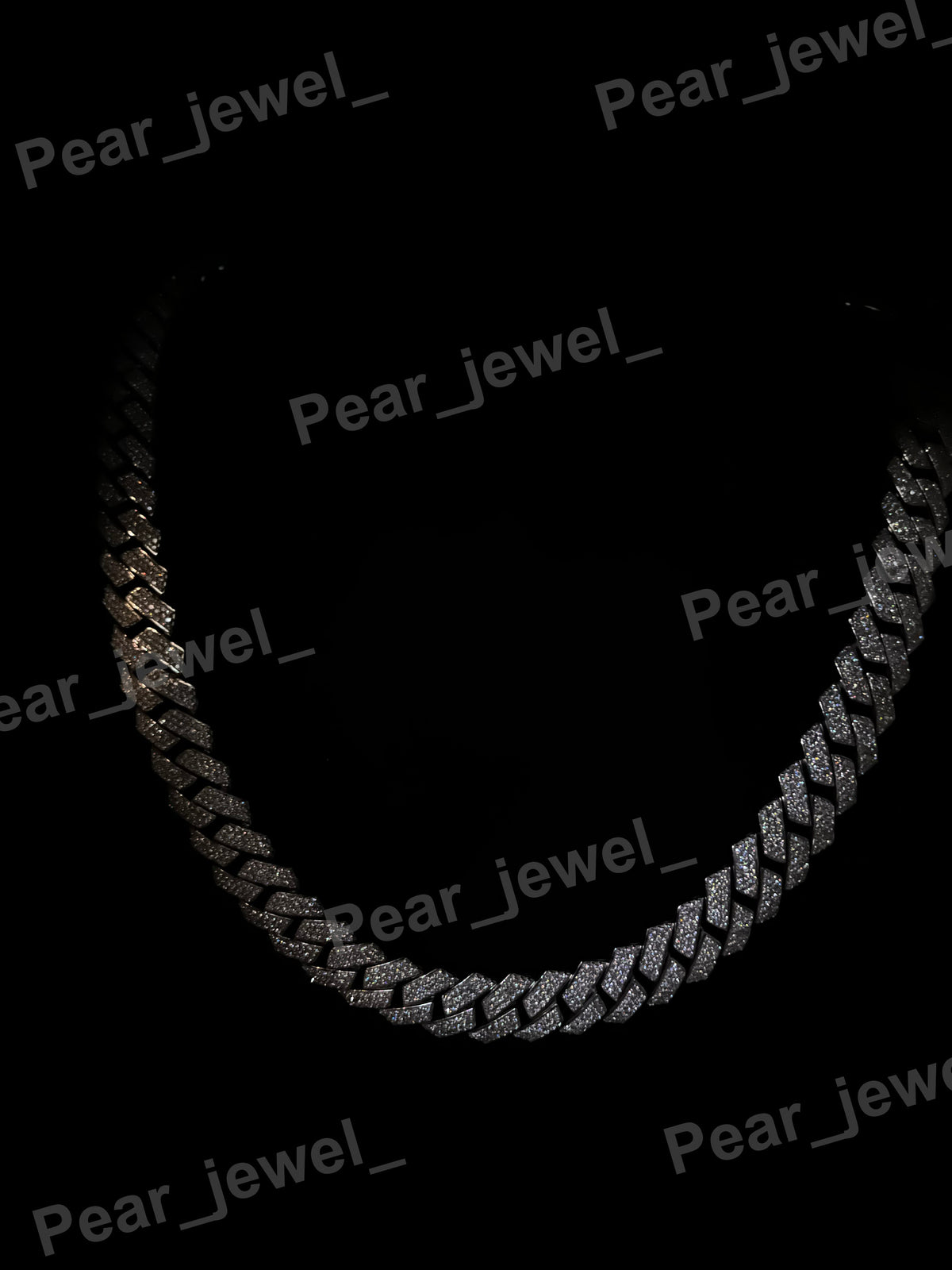 Iced Out 925 Silver VVS Moissanite Diamond cuban Chain With Box Clasps