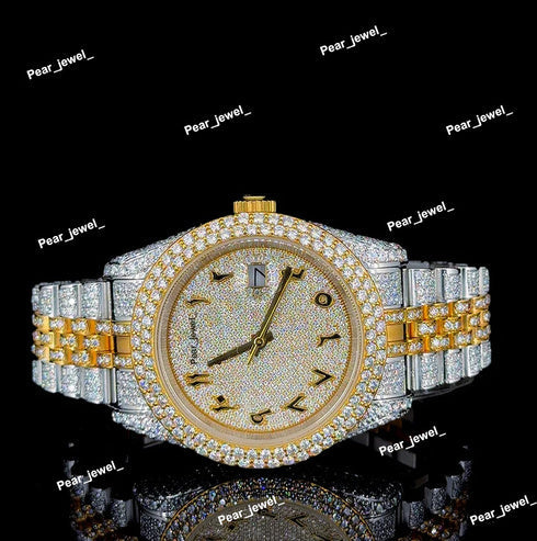 Bust Down Iced Out VVS Moissanite Stainless Steel Watch