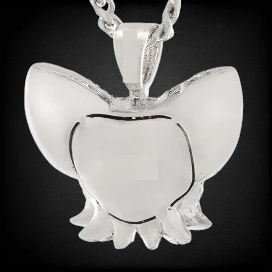 925 Silver VVS Moissanite Rouge the Bat Pendant For Unisex