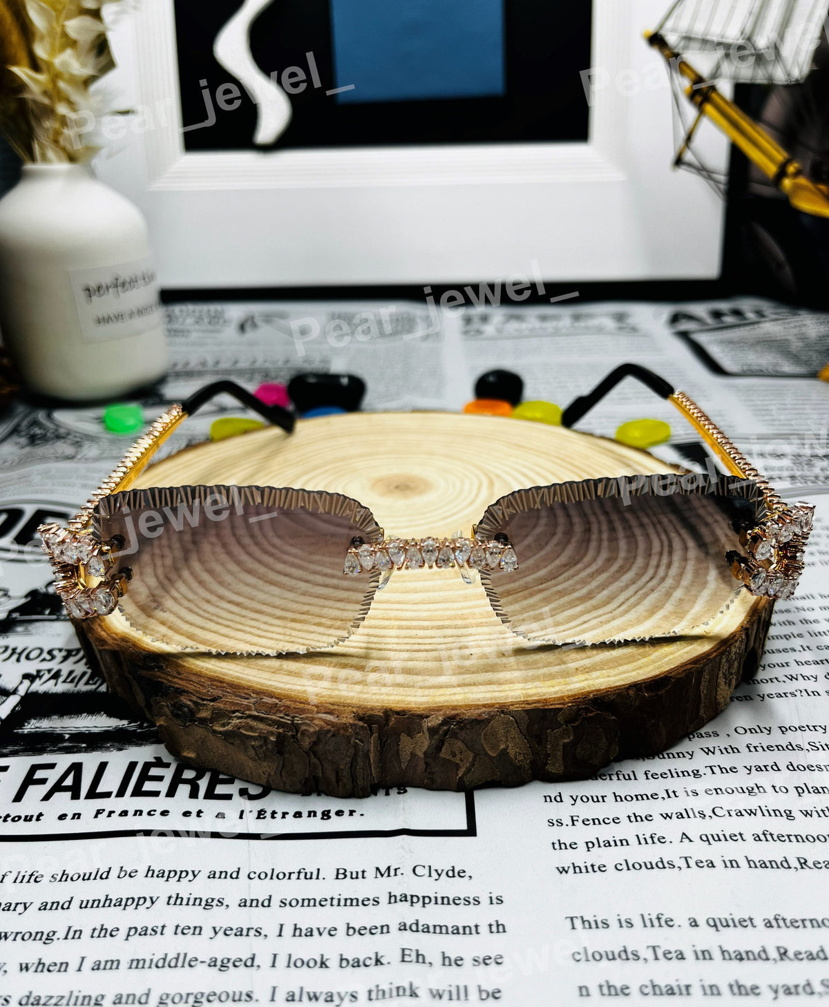 Iced Out Premium Moissanite Diamond Grediant Glasses Hip Hop Unisex Wear Sunglasses