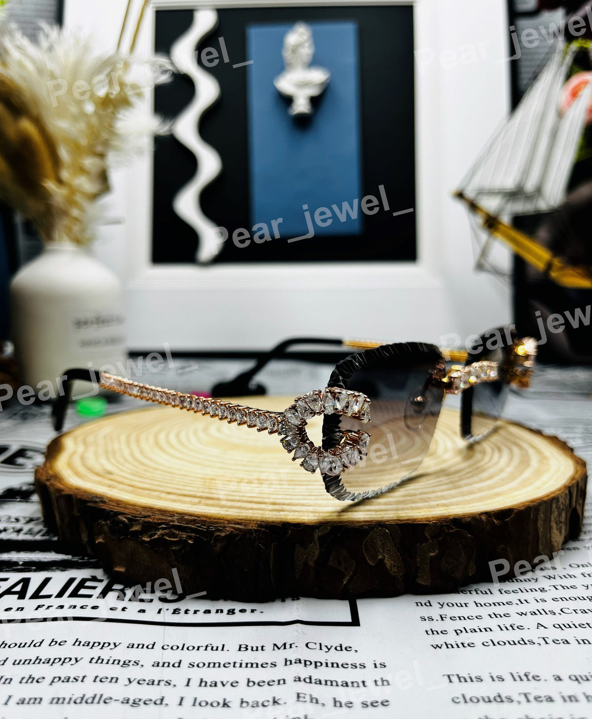 Iced Out Premium Moissanite Diamond Grediant Glasses Hip Hop Unisex Wear Sunglasses