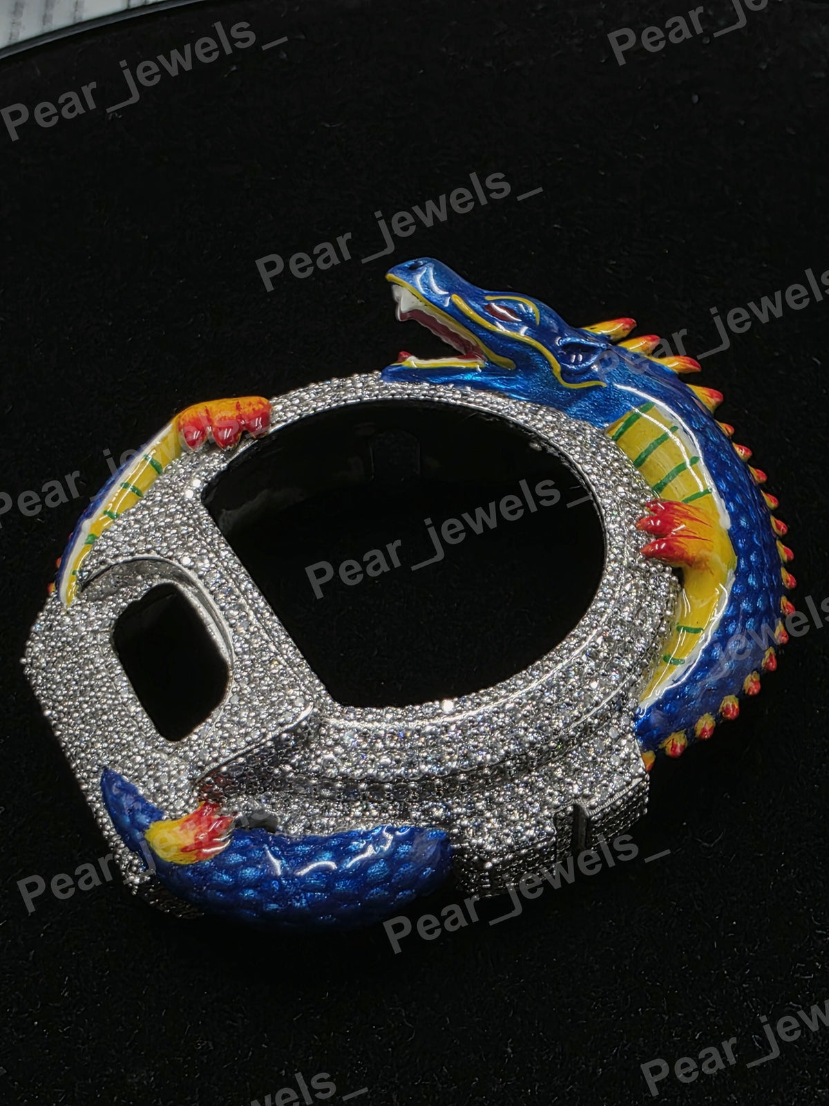 Iced Out Unique Dragon Design VVS Moissanite Case Dial Bezel For 6900 Series