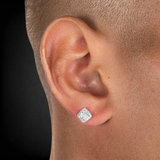 Iced Out Princess Cluster 925 Silver Earring