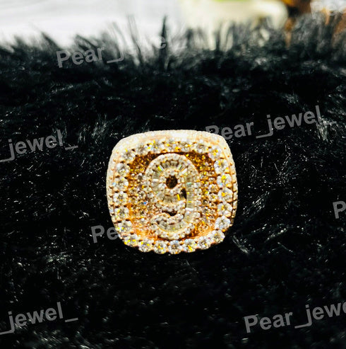 925 Silver Square Ring Iced Out Moissanite Diamond Hip Hop Party Wear Ring