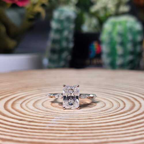 3.85 Ct Radiat Cut Hidden Halo Setting Classy Engagement Ring For Women