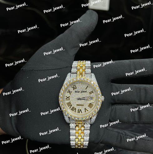 Iced Out Stainless Steel Statement VVS Moissanite Diamond Watch