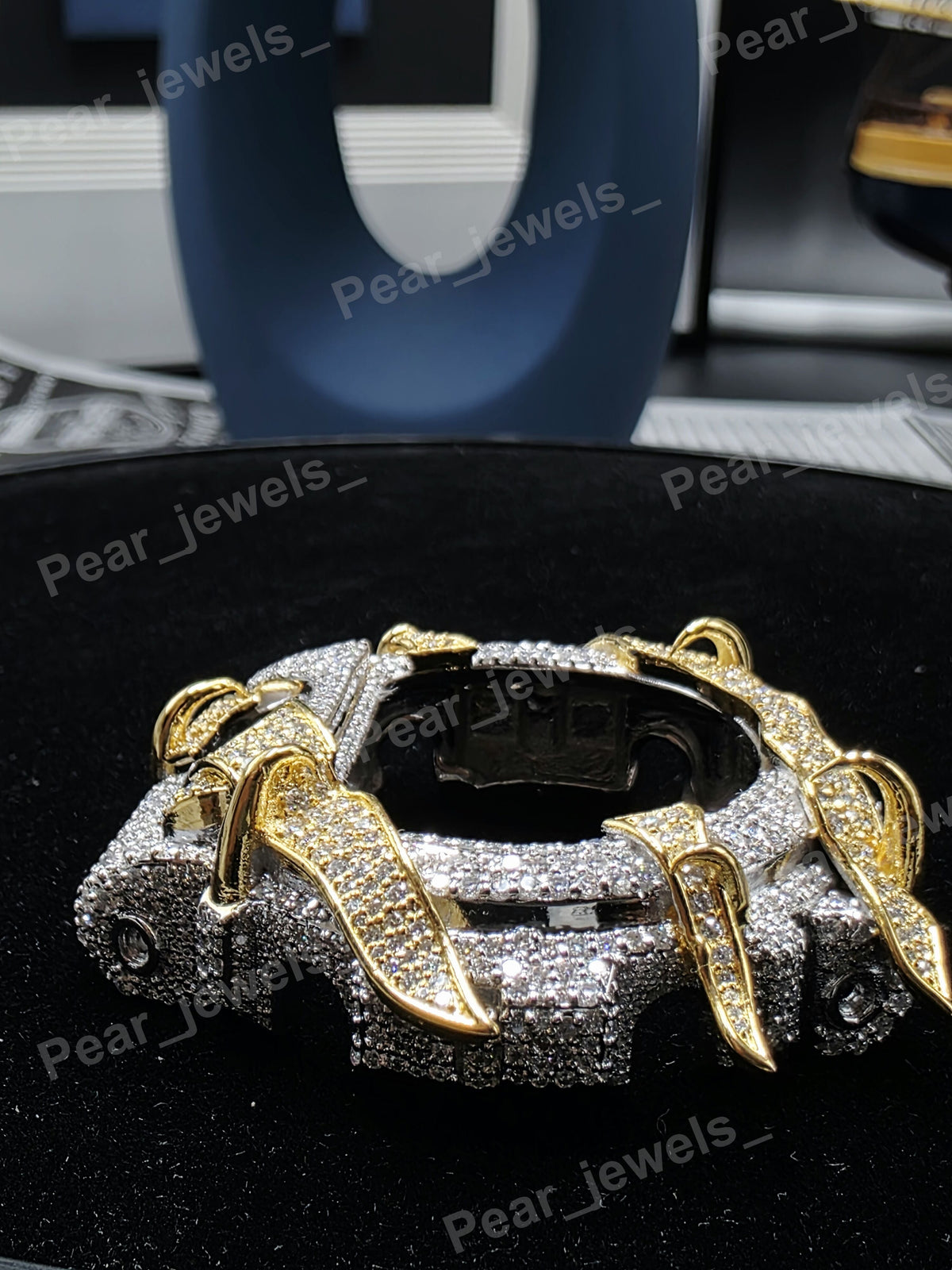 VVS Moissanite Diamond Iced Iut Hip Hop Statement Case Dial Bezel In 6900 Series