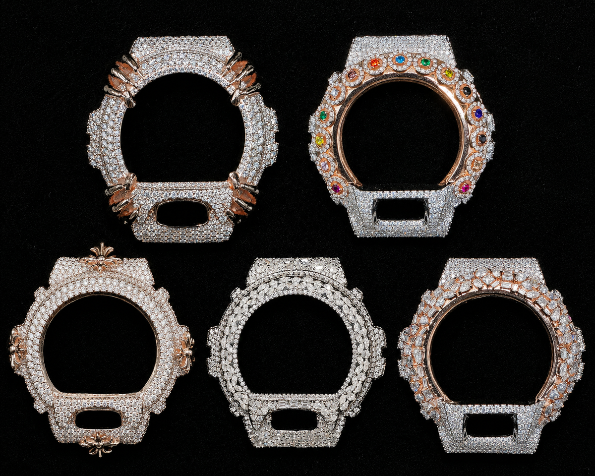 Iced Out VVS Moissanite Diamond 6900 Series Dial Case Combo Watch Faces