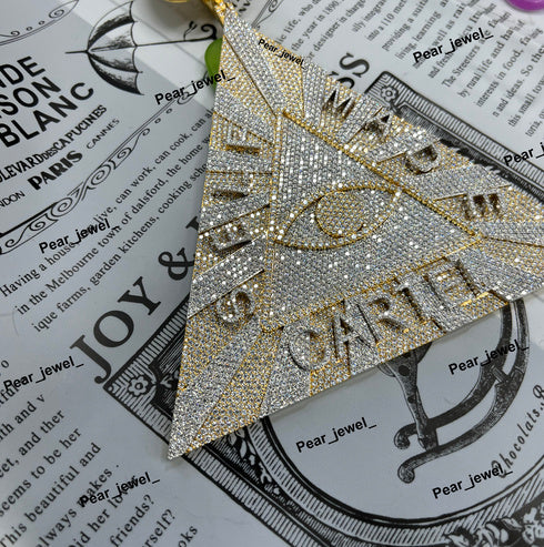 Eye Cartel Pendant With 925 Silver Iced Out Moissanite Diamond HipHop Pendant