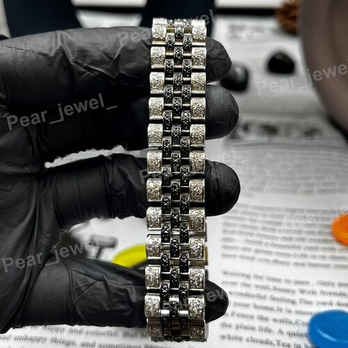 Iced Out Moissanite Diamond Bracelet Silver Hip Hop Bling Bracelet