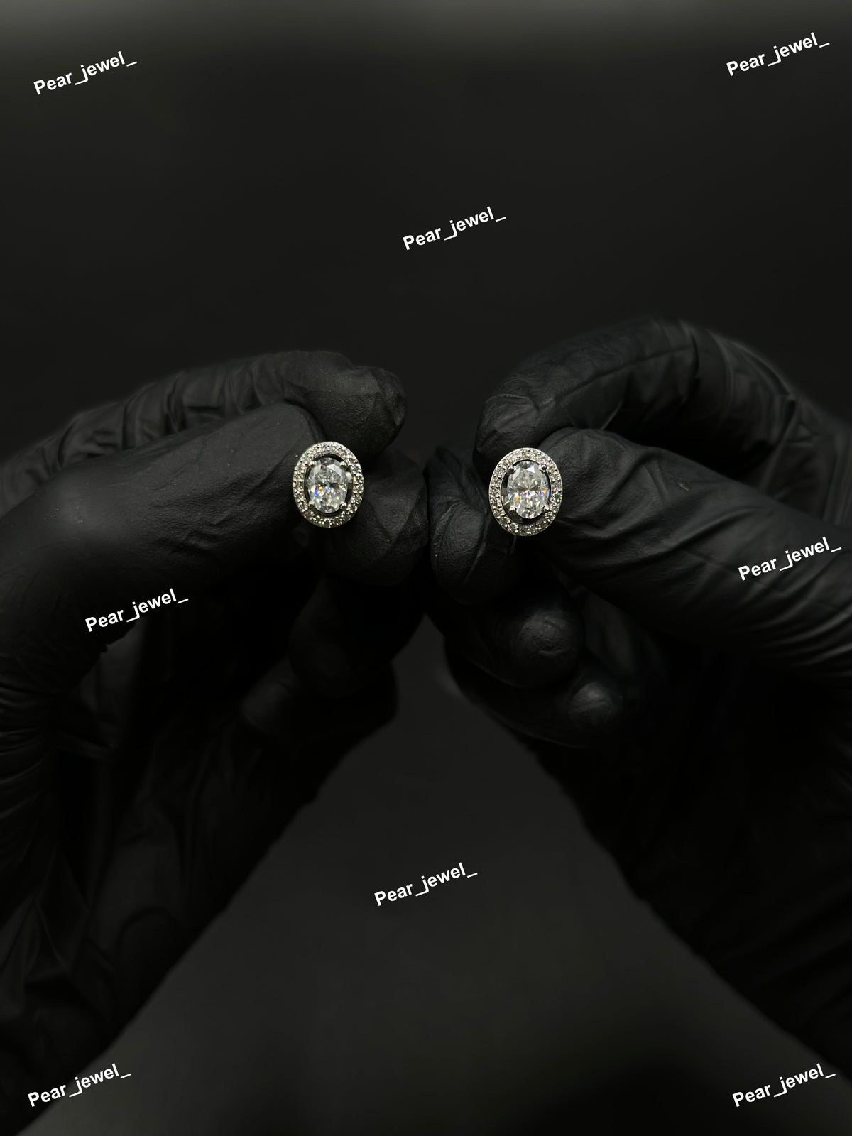 Oval Cut Solitaire Two In One Stud Earrings Iced Out Shine