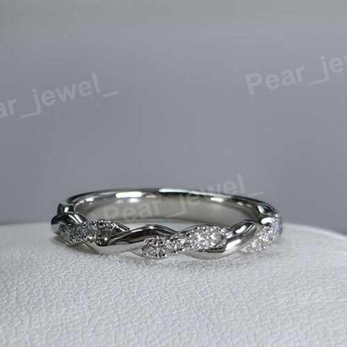 VVS Moissanite Diamond Luxury Ring Iced Out Silver Half Eternity Ring For Women Wear