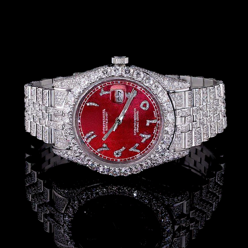 Stainless Steel Iced Out Automatic VVS Moissanite Diamond Watch