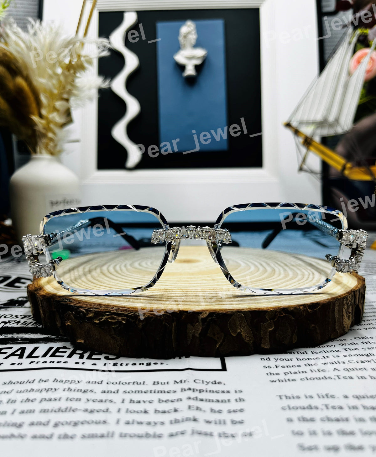 Iced Out Hip Hop Luxury Moissanite Diamond Glasses Photochromic Statement Sunglasses